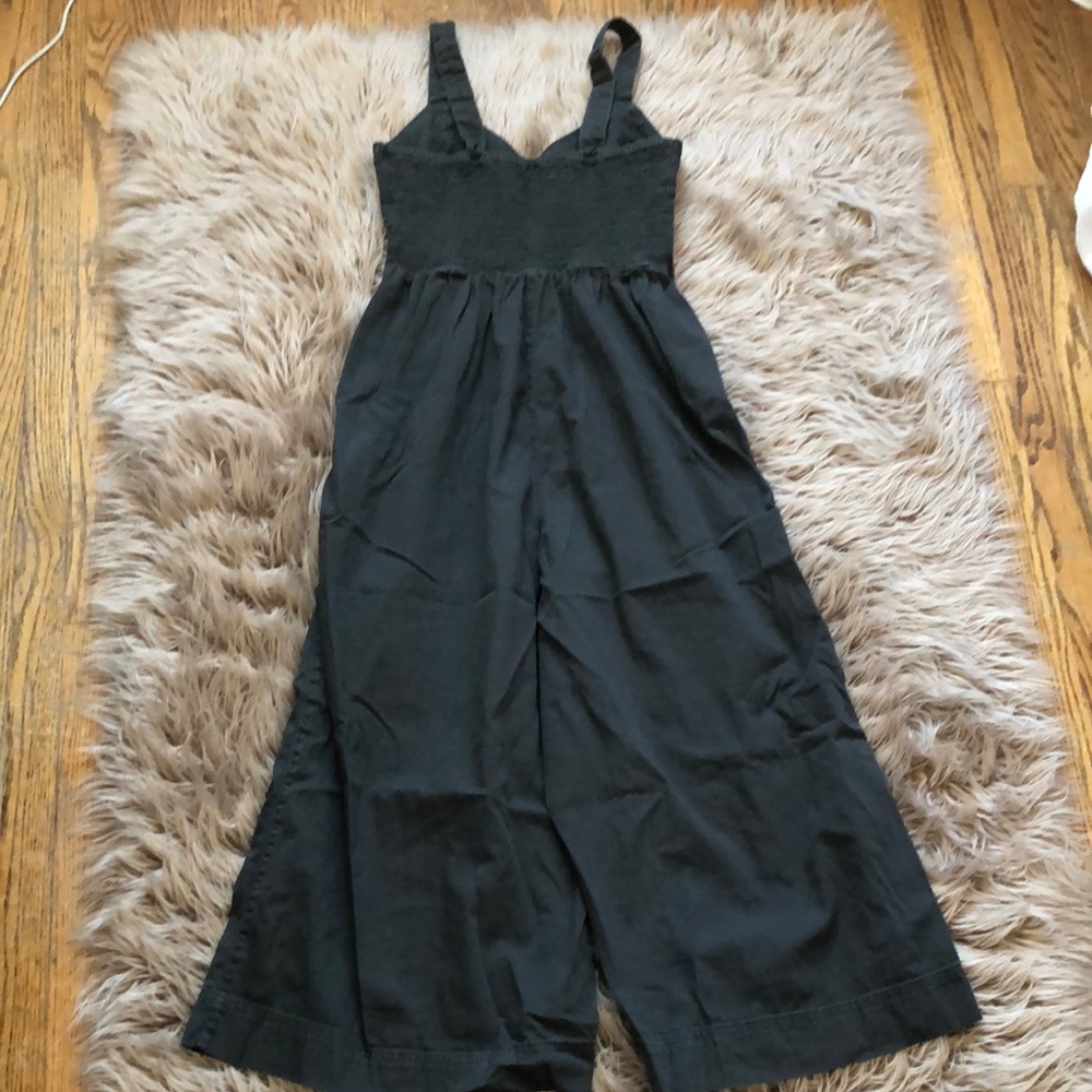 Aerie Wide Leg Cotton Jumpsuit in Black Size M - Picture 3 of 3
